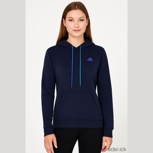 Adidas Purple Striped Hooded Pullover Sweatshirt Logo Women S Black